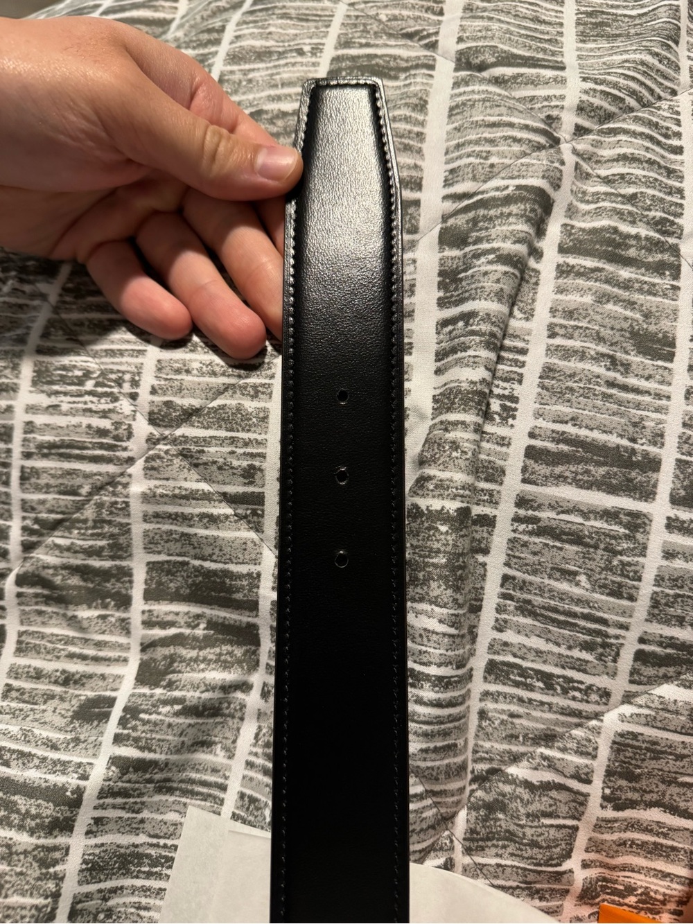 Hermes H Buckle Reversible Black Leather Belt 90cm Matte Palladium Like New - Picture 3 of 8